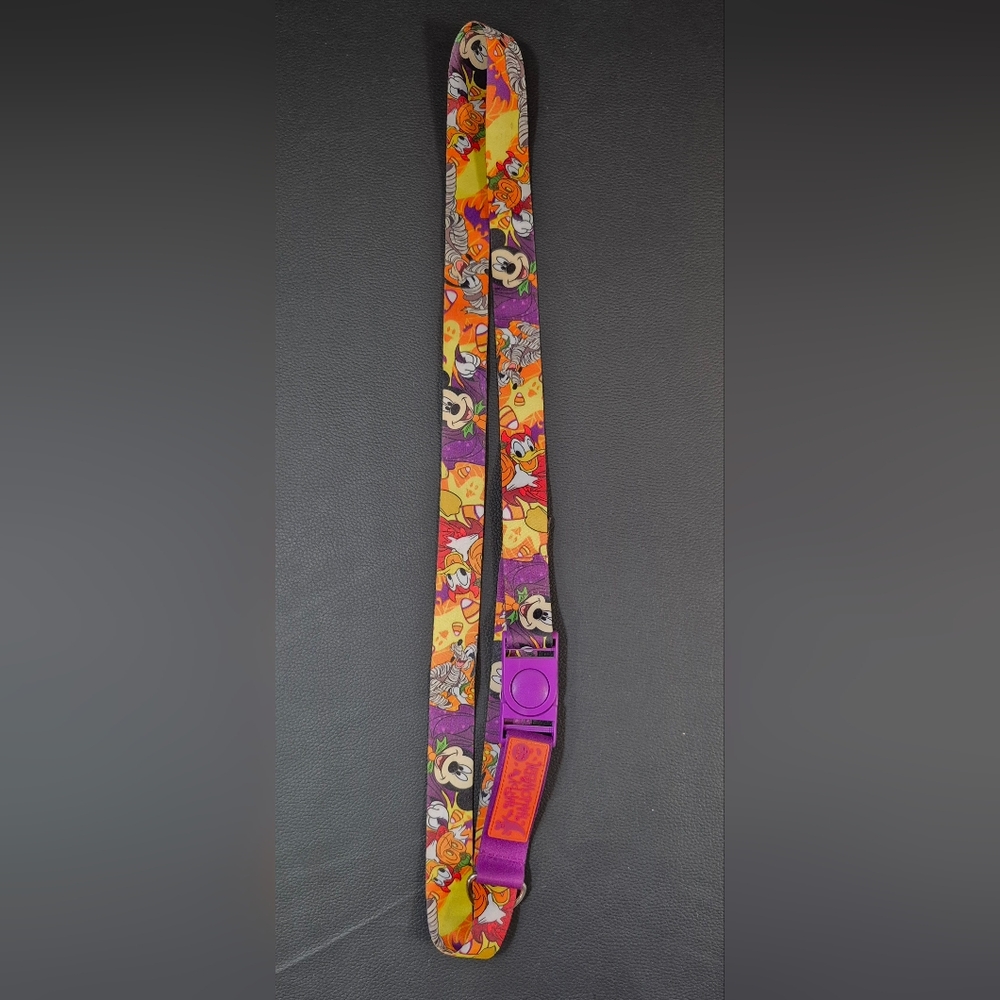 Disneyland Park Authentic Halloween Mickey & Friends Silk Lanyard